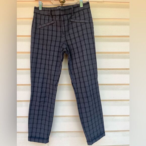 Gap grey/black checked pattern skinny ankle length pants, zipper/hook closure, 2 - Picture 1 of 6